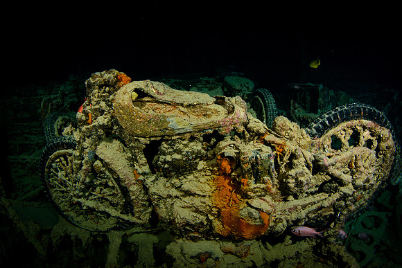 SS Thistlegorm, BSA M20 motorcycle, Red Sea, Egypt 2015
